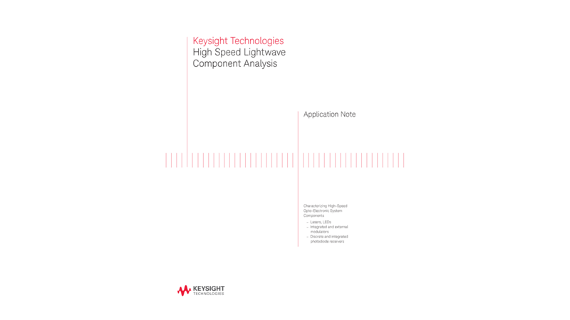 High Speed Lightwave Component Analysis 